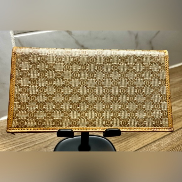 Celine Tan and Brown Macadam Wallet - Picture 1 of 9
